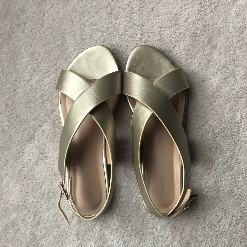 Cool toned gold sandals